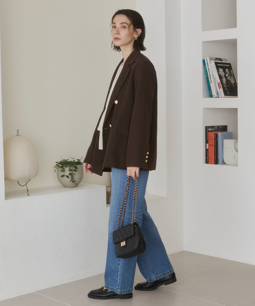 金ボタンダブルブレザージャケット