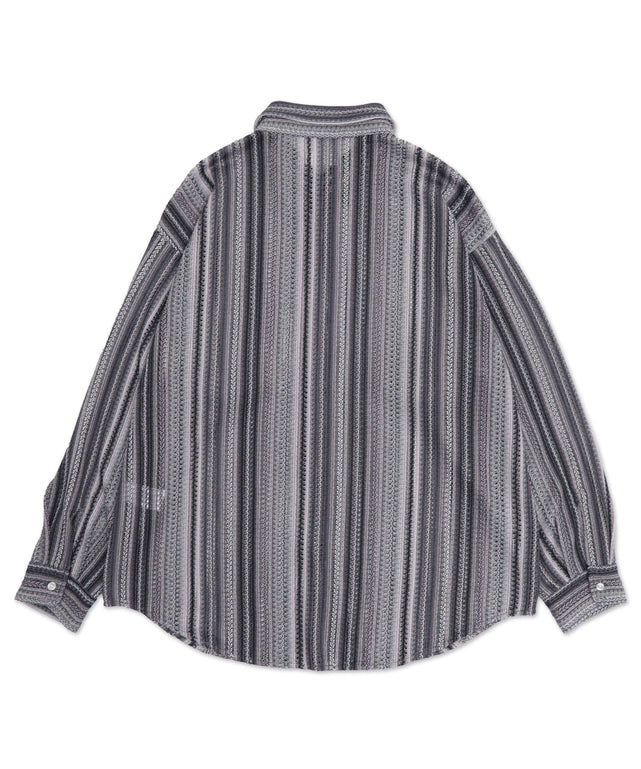 ストライプメッシュBIGシャツ（LS）