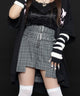 サイドプリーツショートパンツ/ブラックチェック モデル:150cm F着用