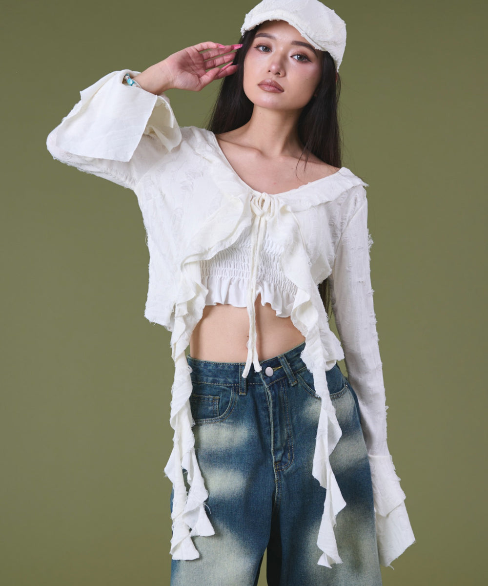 オフホワイト モデル：163cm F着用