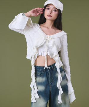 オフホワイト モデル：163cm F着用