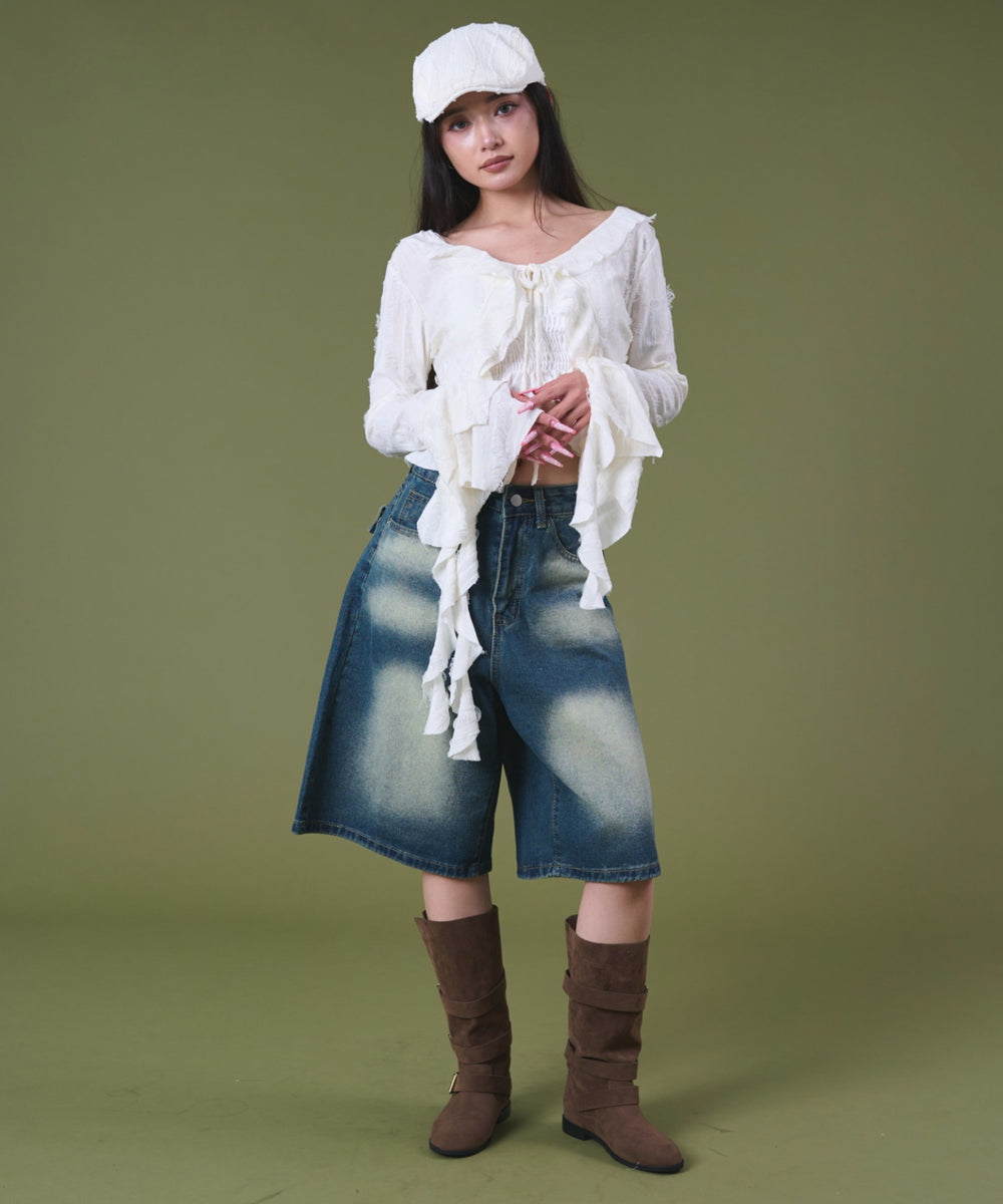 オフホワイト モデル：163cm F着用