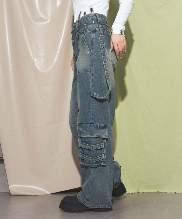 デニム中濃　モデル:168cm M着用