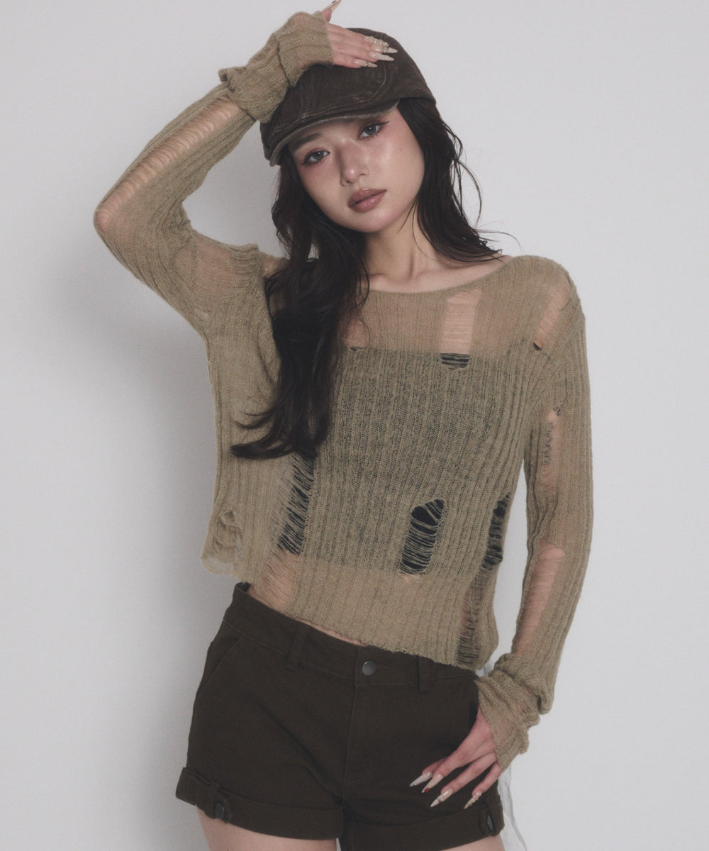 ベージュ モデル：163cm F着用