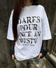 ノイズロゴビッグTシャツ/ホワイト モデル：159cm F着用