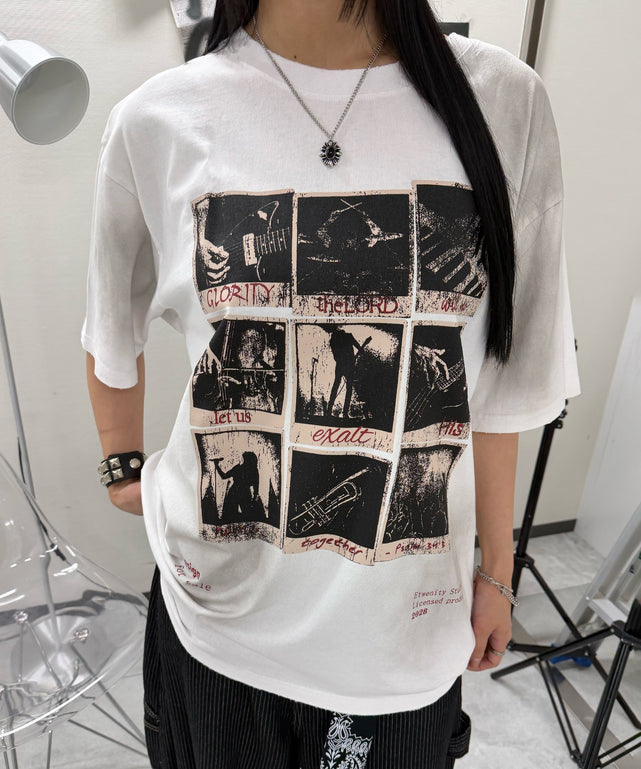 フォトフェードビッグTシャツ/ホワイト モデル:168cm F着用