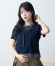 フリルドッキングヘンリーTシャツ/ネイビー モデル：155cm F着用