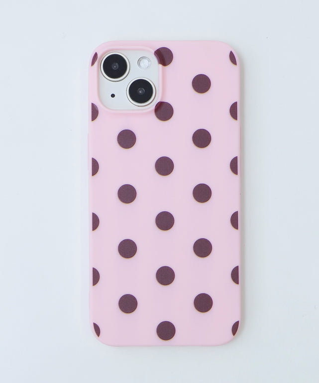 ドットiphoneケース（ピンク）/iphone13/14（柄1）