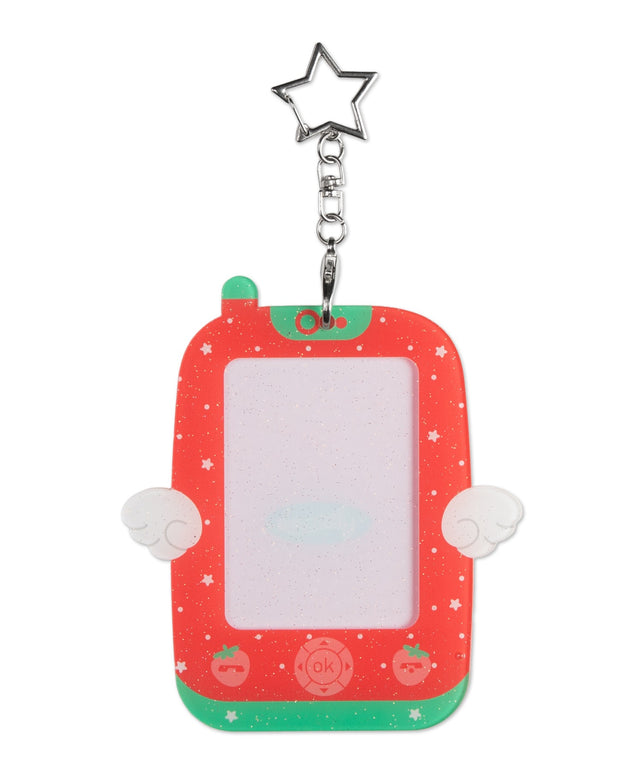 キュートウィングphoneカードホルダーキーホルダー/レッド