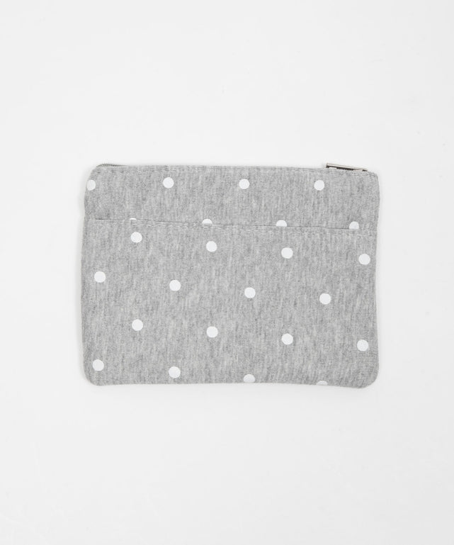 フラットリボンビジュードットポーチ