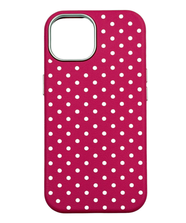 PUドットiphoneケース(Sピンク)/柄1:iphone15