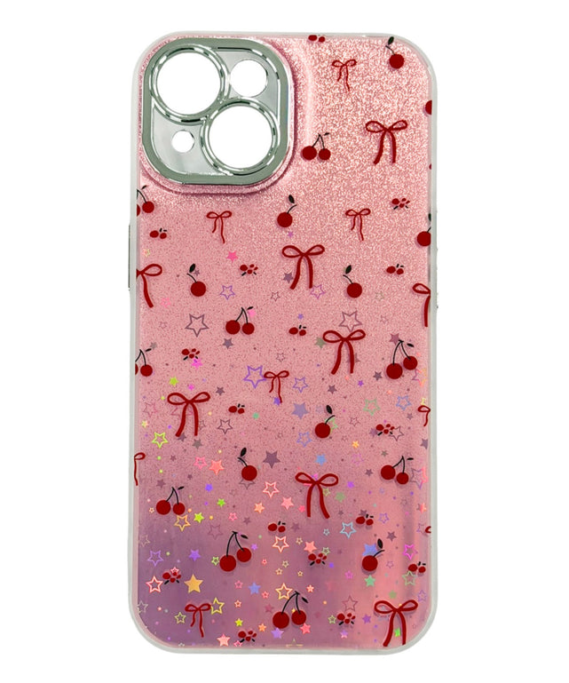 シルバーフレームスターチェリーiphoneケース/柄1:iphone15