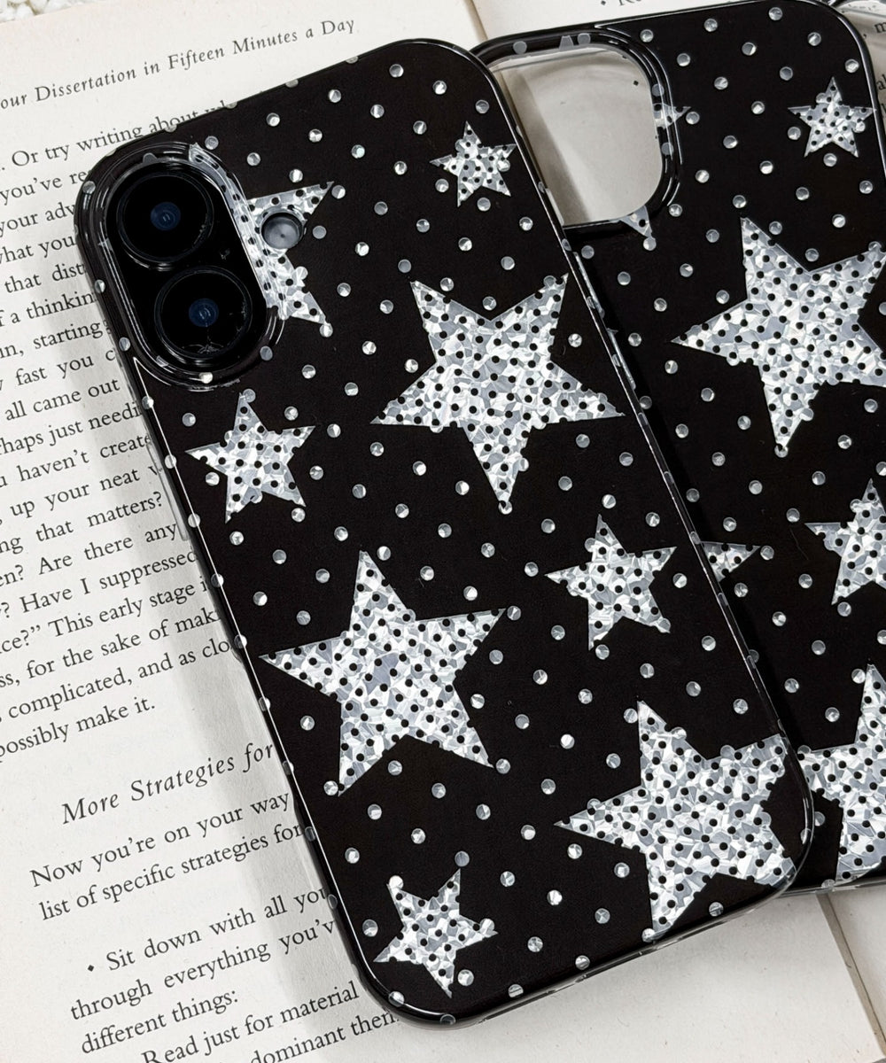 ドットスターiphoneケース(ブラック)