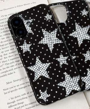ドットスターiphoneケース(ブラック)