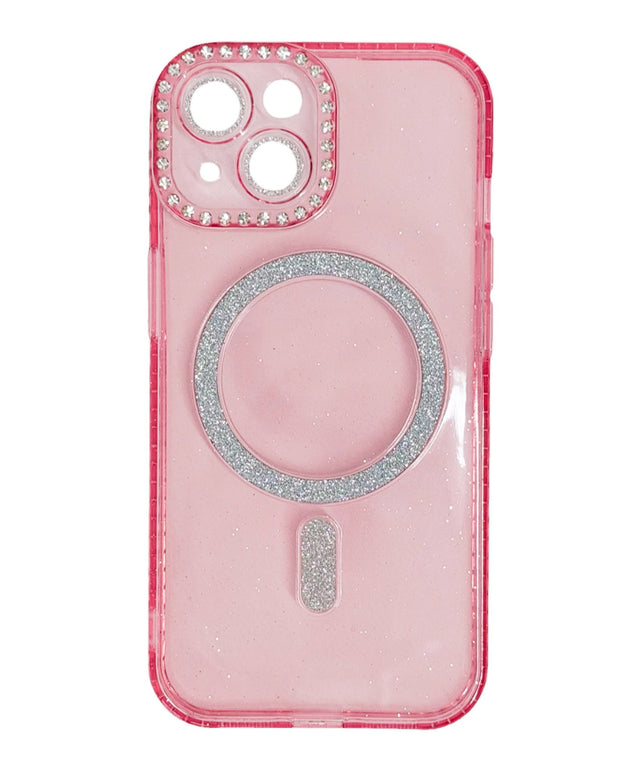 ビジューラメmagsafeiphoneケース(ピンク)/柄1:iphone15