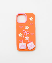 ゆらゆらiphoneケース（オレンジブタ）