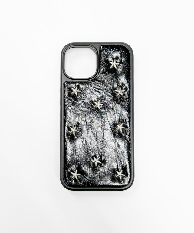 スタッズiphoneケース（ブラック）/柄1:iphone15