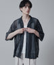 ストライプメッシュBIGシャツ（S）/柄2 モデル：180cm L着用