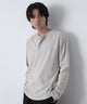 リングドットヘンリーネックリブT(LS)/オフホワイト モデル：180cm L着用