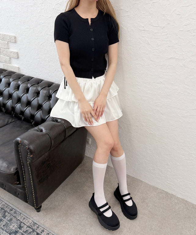 サイドドロスト半袖カーディガン