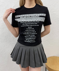 レースデザインチビTシャツ