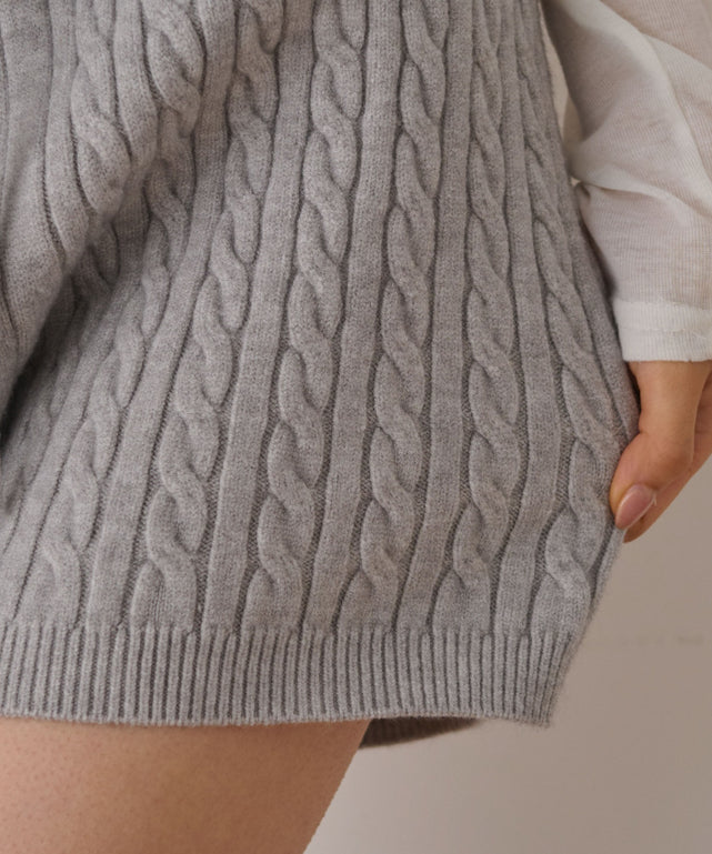 ケーブルニットショートパンツ