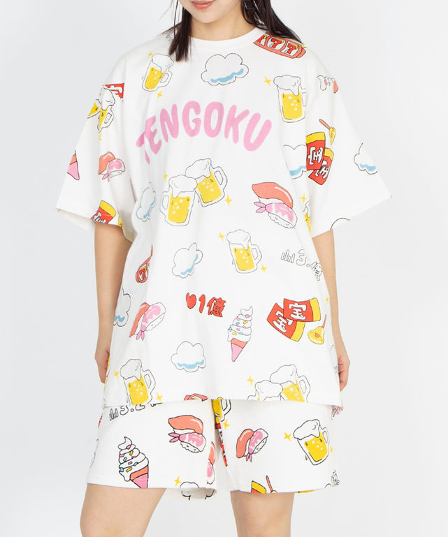 【新サイズ】天国と地獄総柄Tシャツ/身長：160cm　サイズ3