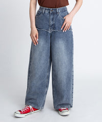 レイヤード風デニムパンツ