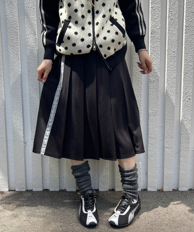 ジャージミドルスカート/ブラック モデル：160㎝ F着用