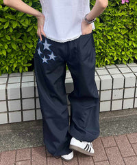 スターパッチタックワイドパンツ