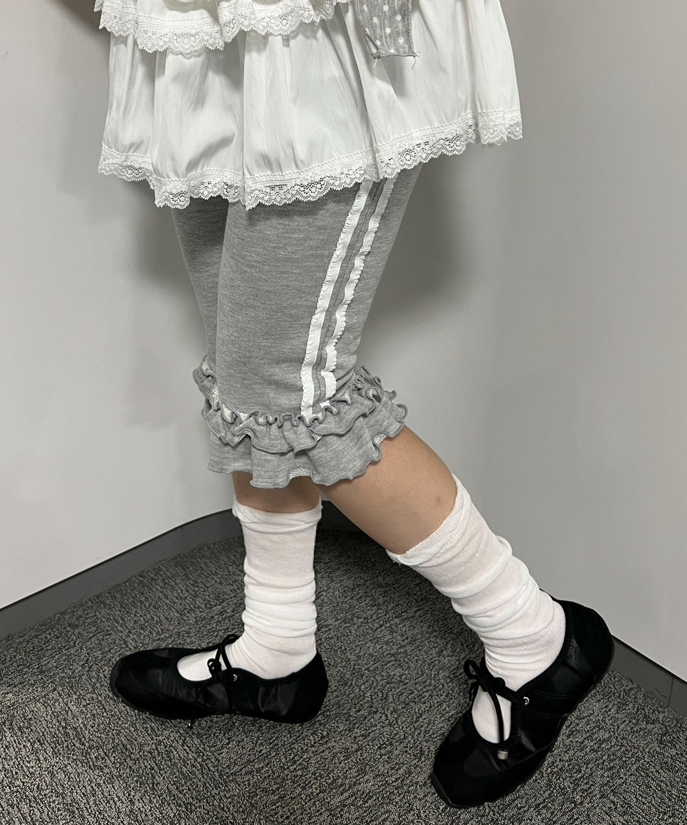 レースラインスウェットカプリパンツ