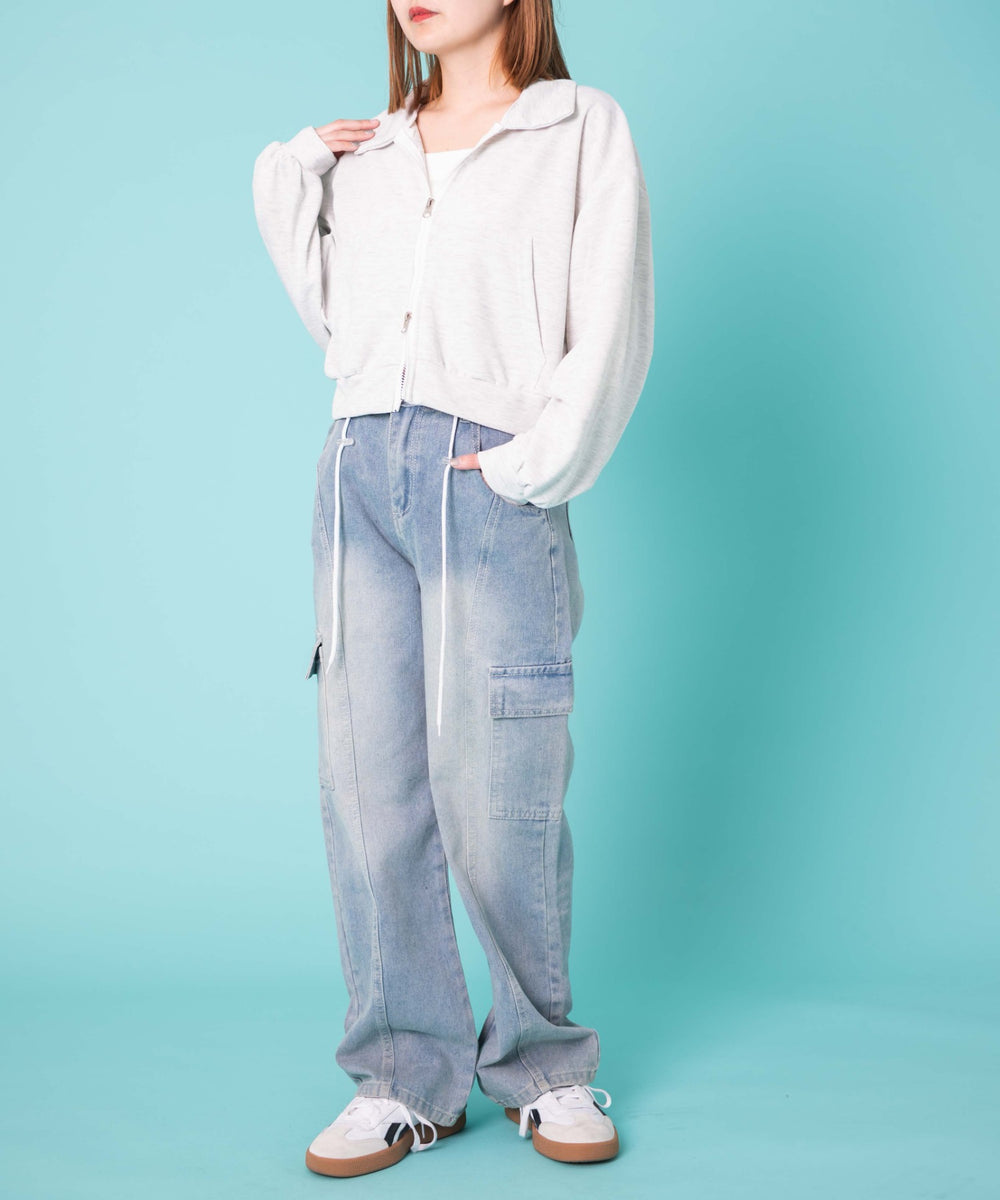 杢グレー　モデル:155cm F着用