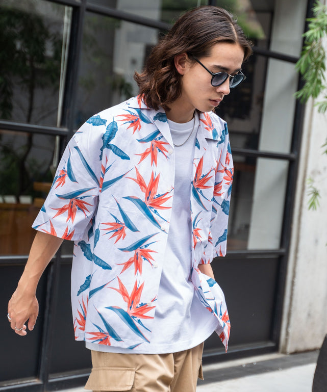 BIGアロハシャツ/柄1 モデル：174㎝ L着用