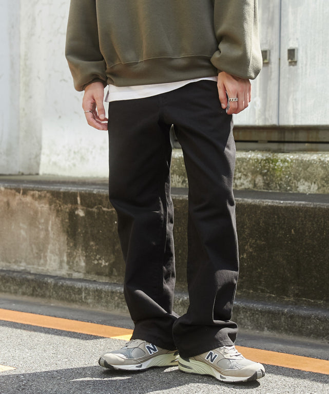 デニムストレートパンツ/ブラック モデル：180cm L着用