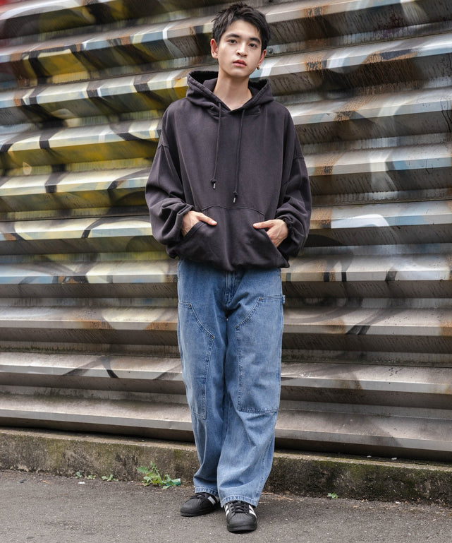 デニム淡加工 モデル：180cm L着用