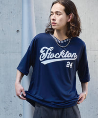 アクセ付きラインリブメッシュプルオーバー