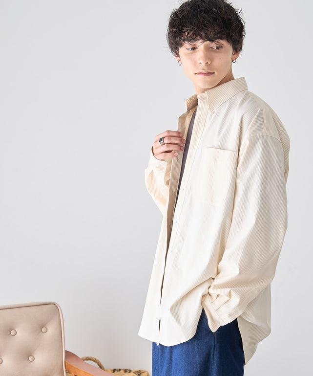 イエロー系ストライプ モデル：175cm L着用