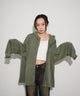 HIGHNECK ZIP HOODIE/カーキ モデル：161cm L着用