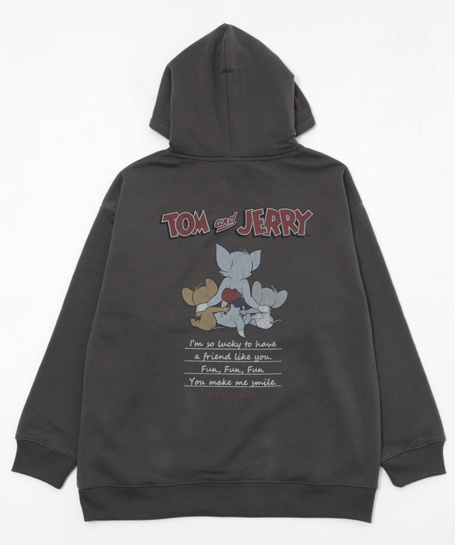 TOMandJERRYグラフィックプルパーカー