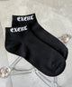 exertロゴショートソックス(23-25cm)/ブラック
