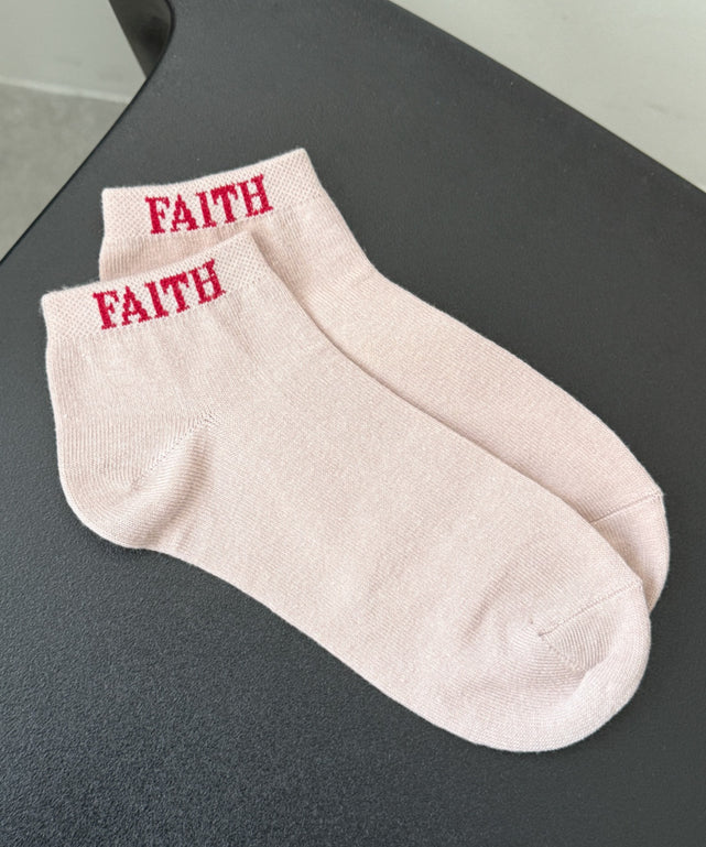 FAITHロゴショートソックス(23-25cm)/ピンク