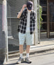デニム淡加工 モデル：180cm L着用