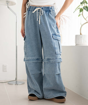 デニム淡加工 モデル：155cm F着用
