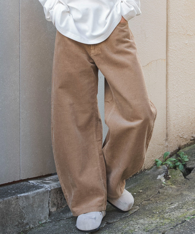 コーデュロイワイドカーブパンツ