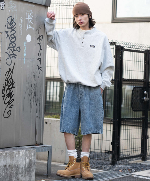 デニム淡加工 モデル：182cm L着用