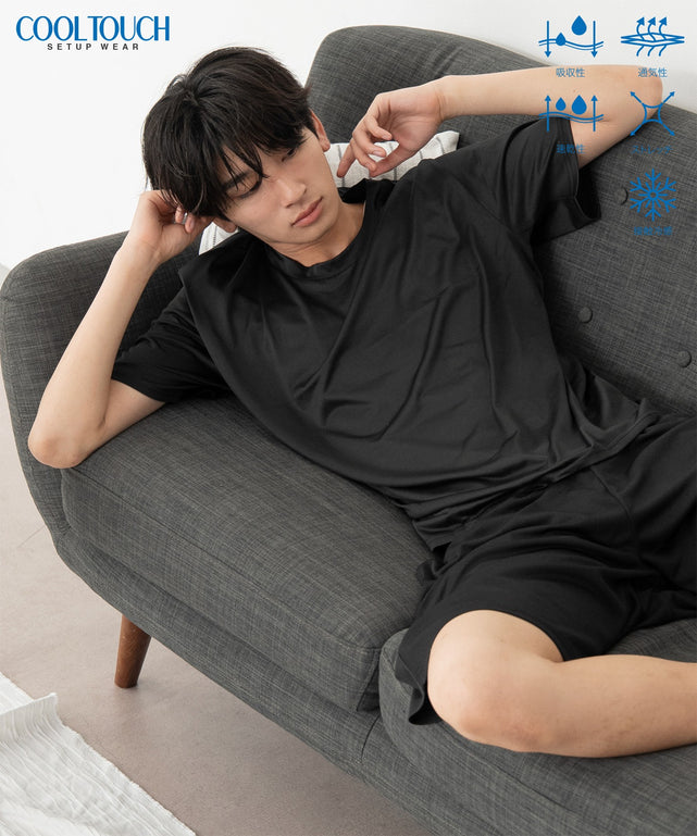 接触冷感セットアップウェア/ブラック モデル：180cm L着用