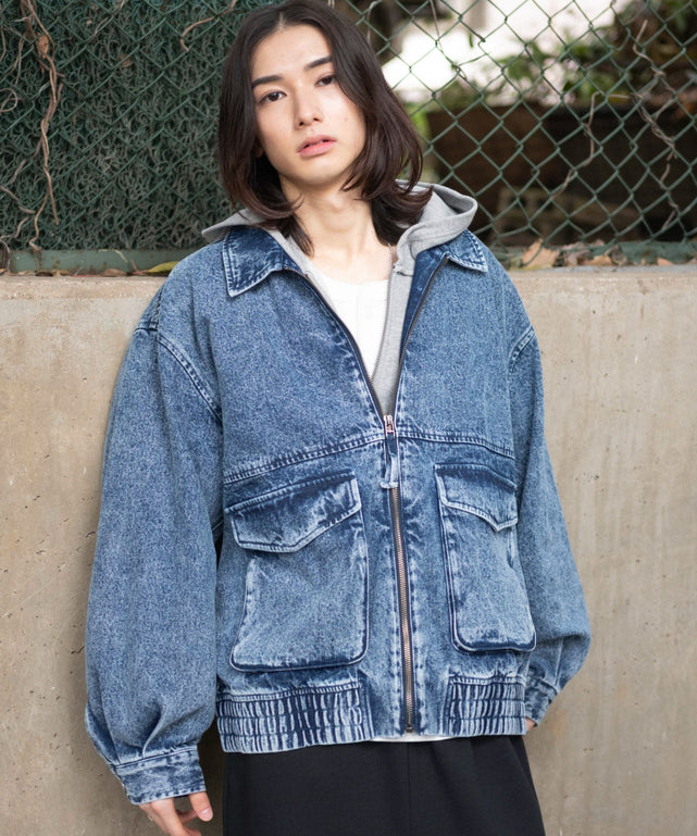 デニム中濃加工 モデル：175cm L着用