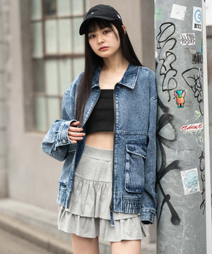 デニム中濃加工　モデル：161cm M着用