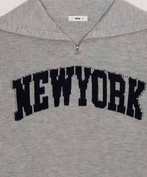 NEWYORKハーフジップニット