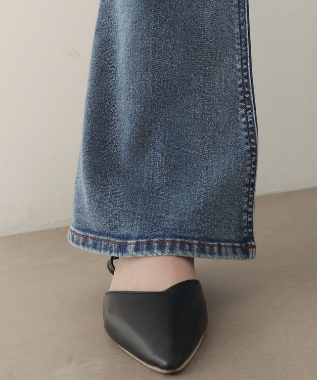 ストレッチフレアデニムパンツ